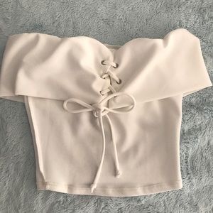 Fashionova White Off The Shoulder Top (Small)